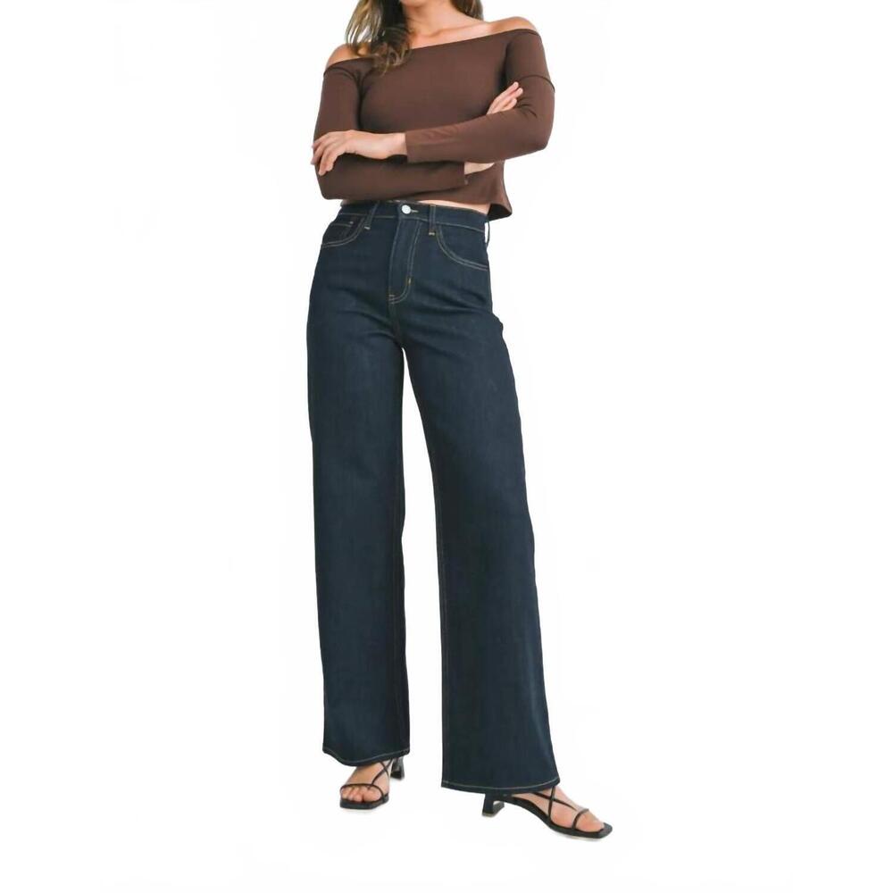 Just Black Dark Indigo Wide Leg Jeans